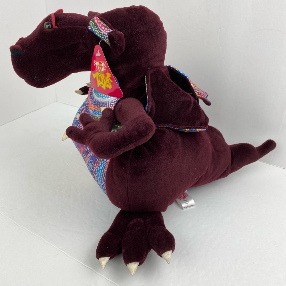 Sugar Loaf Toys Purple Metallic Dragon 12” Plush Stuffed Animal - Picture 2 of 5
